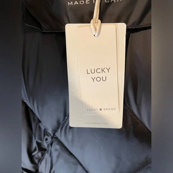 Lucky Brand Women's Black Down Jacket, Coat with hood. XSmall NWT - Picture 10 of 14